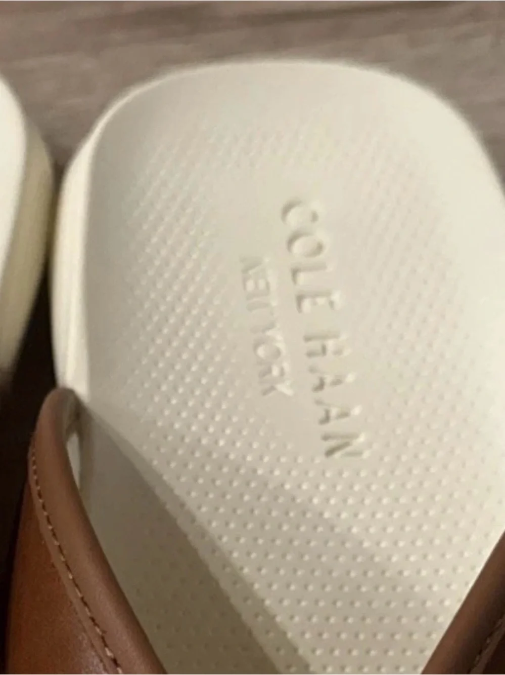 Cole Haan Brown Leather Thong Sandals with White Footbed Size US10